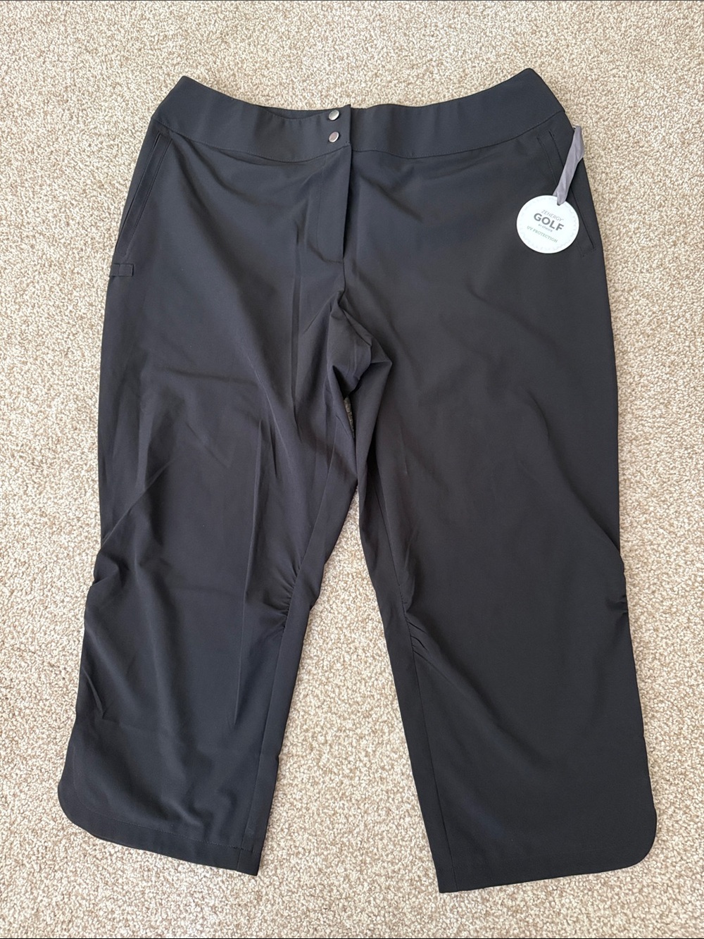 Chico’s Zenergy Black Women’s Cropped Golf Performance Pants-Size 2 (US 12/14).